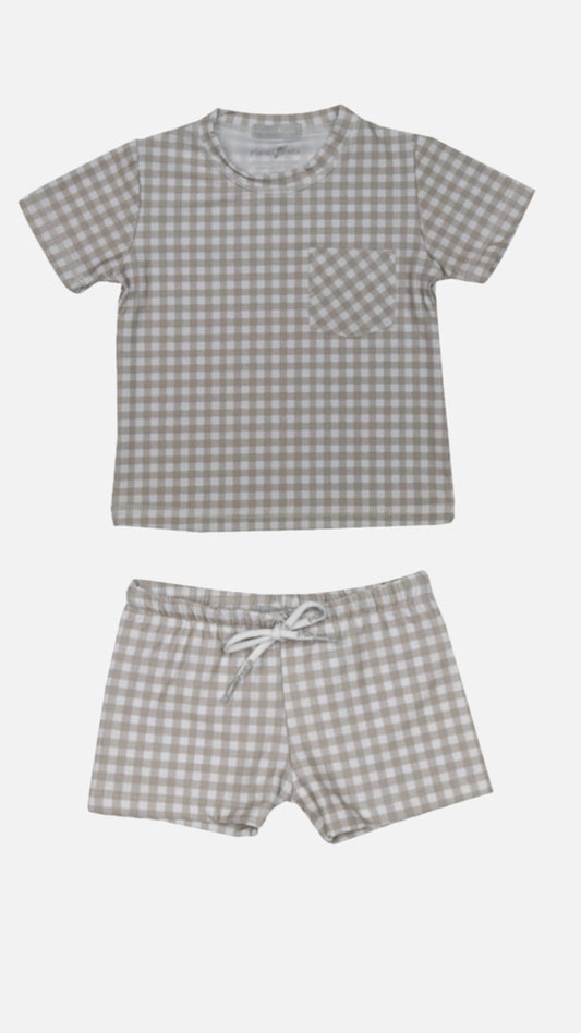 Gingham Beige Set