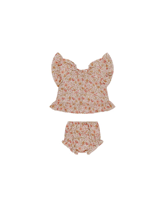 BUTTERFLY TOP + BLOOMER SET || PINK GARDENIA