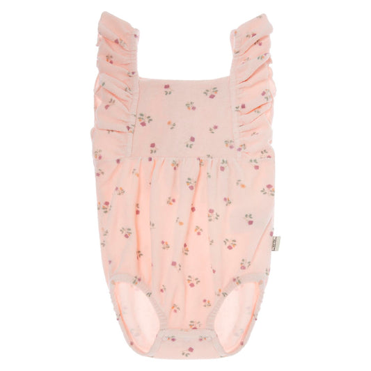 FLOWER PRINTED TERRY BABY BODYSUIT