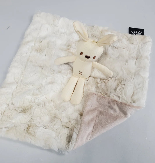 Smokey Creme Bunny Mini Minky Lovey