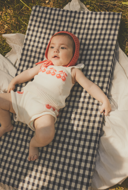 CHERRIES JACQUARD KNIT SHORTS & TANK SET