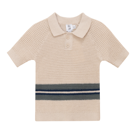 Waffle Knit Henley Sweater