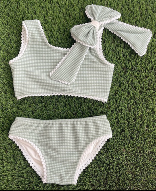 Green Gingham Bikini